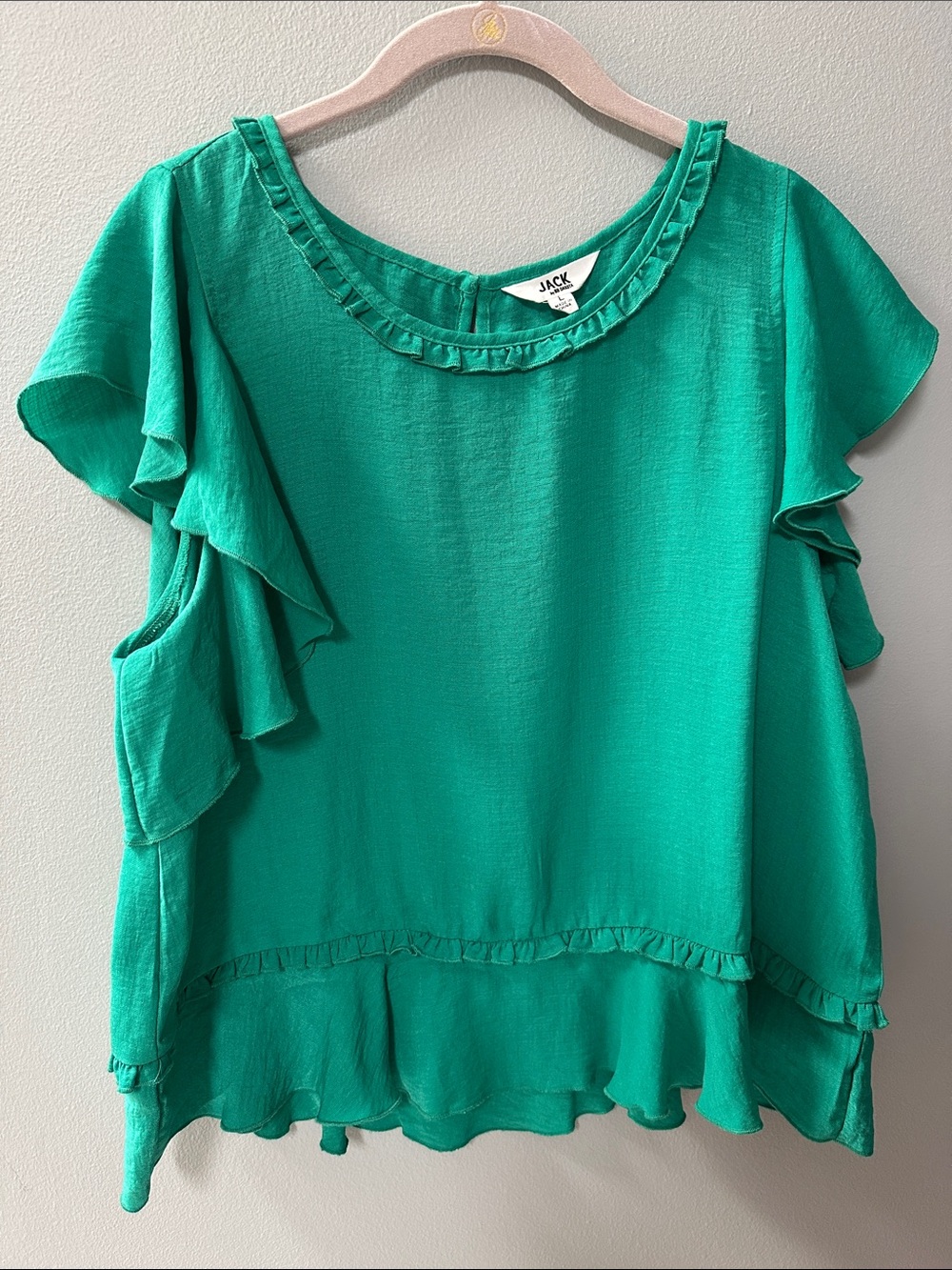 Jack by BB Dakota Ruffle Flutter Sleeve Blouse